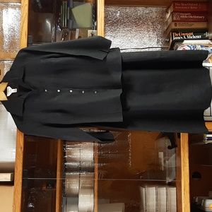 Talbots Black Irish Linen Suit Top Sz 10 Skirt Sz 6